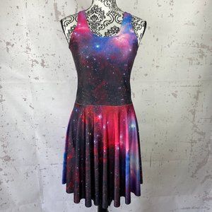 * Galaxy Skater Dress Purple Stretch Sleeveless *